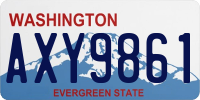 WA license plate AXY9861