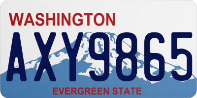 WA license plate AXY9865