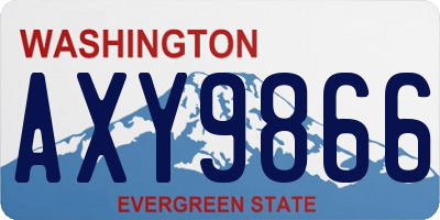 WA license plate AXY9866