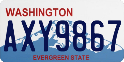 WA license plate AXY9867