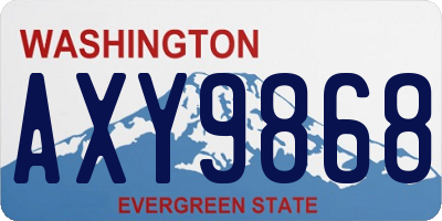 WA license plate AXY9868