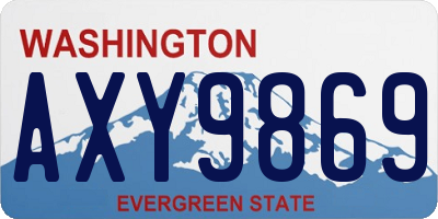 WA license plate AXY9869