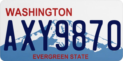 WA license plate AXY9870