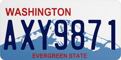 WA license plate AXY9871