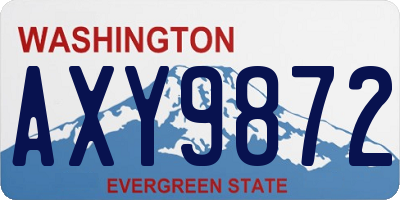 WA license plate AXY9872