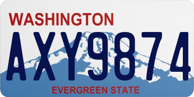 WA license plate AXY9874
