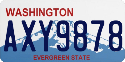 WA license plate AXY9878