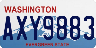 WA license plate AXY9883