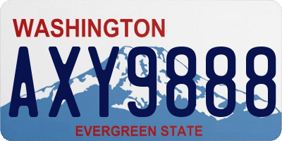 WA license plate AXY9888