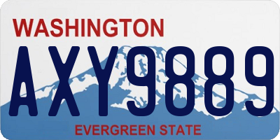 WA license plate AXY9889