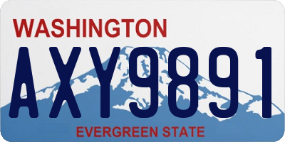WA license plate AXY9891