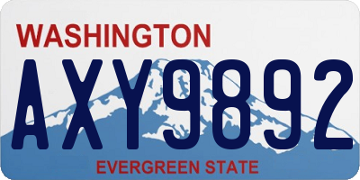 WA license plate AXY9892
