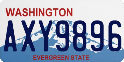 WA license plate AXY9896