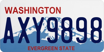 WA license plate AXY9898
