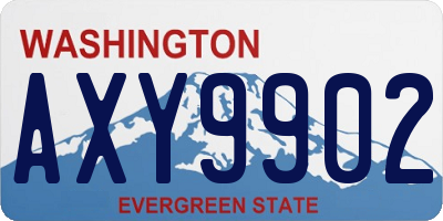 WA license plate AXY9902