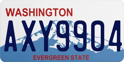 WA license plate AXY9904