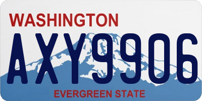 WA license plate AXY9906