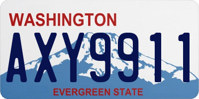 WA license plate AXY9911