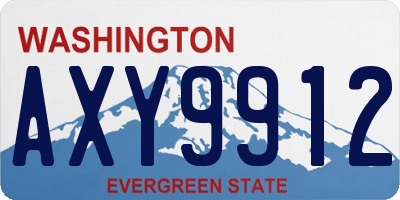 WA license plate AXY9912