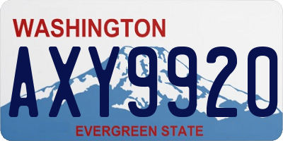 WA license plate AXY9920