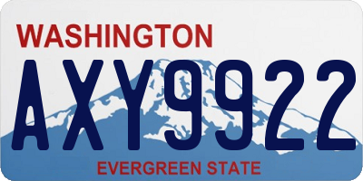 WA license plate AXY9922