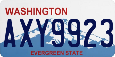 WA license plate AXY9923