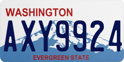 WA license plate AXY9924