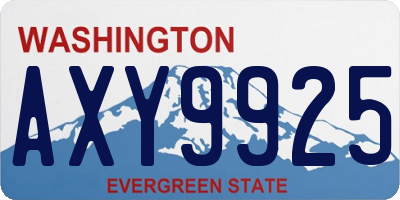 WA license plate AXY9925