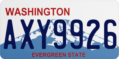 WA license plate AXY9926