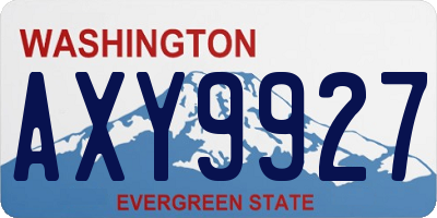 WA license plate AXY9927