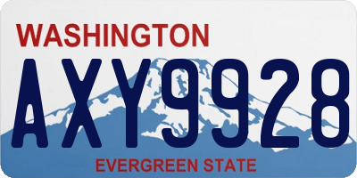 WA license plate AXY9928