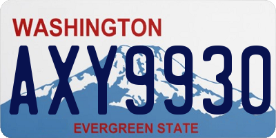 WA license plate AXY9930