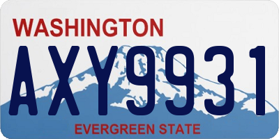 WA license plate AXY9931