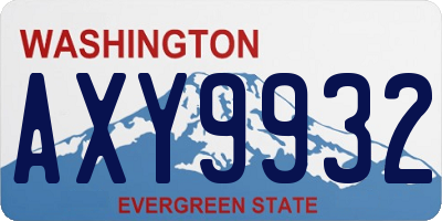 WA license plate AXY9932