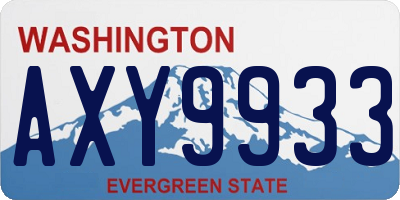 WA license plate AXY9933