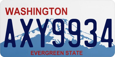 WA license plate AXY9934