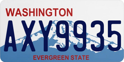 WA license plate AXY9935