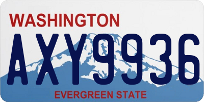 WA license plate AXY9936
