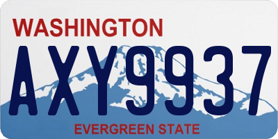 WA license plate AXY9937