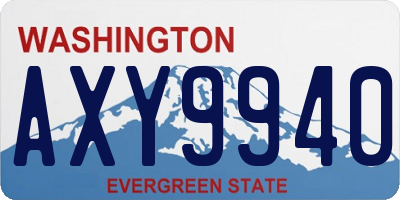 WA license plate AXY9940