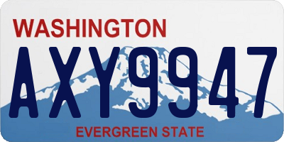 WA license plate AXY9947