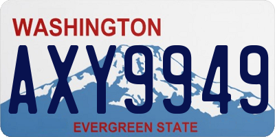 WA license plate AXY9949