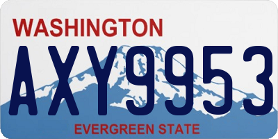 WA license plate AXY9953