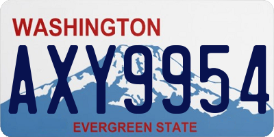 WA license plate AXY9954
