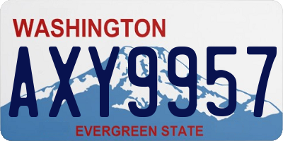 WA license plate AXY9957