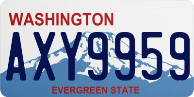 WA license plate AXY9959