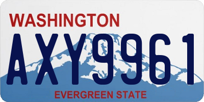 WA license plate AXY9961