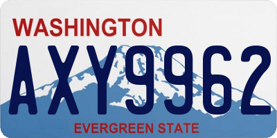 WA license plate AXY9962