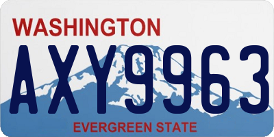 WA license plate AXY9963