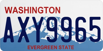 WA license plate AXY9965